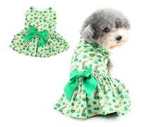 Ranphy Pet St. Patrick's Clothes Cute Print Princess Dress for Small Dog with Bow Puppy One Piece Outfits Yorkie Chihuahua Festival Party Cosplay Costume Cat Clothing,Style4,L
