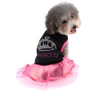 Ranphy Rhinestone Princess Dog Dress Lace Tutu Vest Skirt for Small Dog Cat Girl Apparel Pink Summer Sweet Puppy Wedding Dress Size L