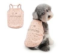 Ranphy Sleeveless Pet Shirts for Small Dogs, Breathable Soft Puppy Vest, Stars Pattern Spring Summer Tank Top for Yorkie Chihuahua Cats, Pink, M