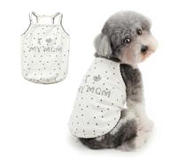 Ranphy Sleeveless Pet Shirts for Small Dogs, Breathable Soft Puppy Vest, Stars Pattern Spring Summer Tank Top for Yorkie Chihuahua Cats, White, L