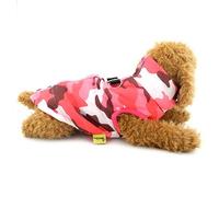 Ranphy Small Dog Camo Jacket with D-ring Pet Winter Cotton-padded Coat Puppy Vest Harness Chihuahua Clothes Pink Size M