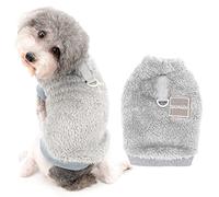 Ranphy Small Dog Fleece Jumper Sweater Vest for Boys Girls Pullover Coat with D-ring Winter Warm Sweatshirt Soft Cat Pet Clothes Cold Weather Pup Tiny Puppy Shirt,Gray,M