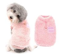 Ranphy Small Dog Fleece Jumper Sweater Vest for Boys Girls Pullover Coat with D-ring Winter Warm Sweatshirt Soft Cat Pet Clothes Cold Weather Pup Tiny Puppy Shirt,Pink,S