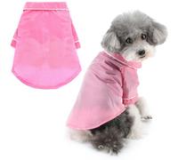 Ranphy Soft Shimmer Satin Dog Pyjamas for Small Medium Dogs Cats Solid Pet Sleepwear Shirts Comfortable Pajamas Two-Leg Pjs Loungewear Clothes Chihuahua Yorkie Cat Apparel Pink S