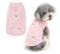 Ranphy Solid Cool-Touch Extra Small Dog Shirt Sleeveless Stretchy Puppy T-Shirt Tee with Treat Pocket and D-Ring, Lightweight Pet Vest Summer Spring Chihuahua Yorkie Cat Clothes Pink M