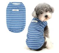 Ranphy Striped Pet Basic Tee Shirt for Xsmall Small Dog Puppy Pullover Tank Top Soft Vest Yorkie Chihuahua Spring Summer Clothes Cat Clothing,Blue,M