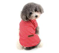 Ranphy Striped Pet Dog Shirt Cotton Doggy Clothes Cute Puppy T Shirt Pet Apparel for Small Dogs Pet Summer Vest,Red,XXL