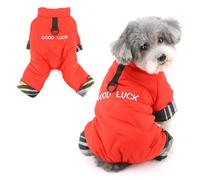 Ranphy Windproof Dog Coat for Small Dogs Warm Solid Puppy Jumpsuit with D-Ring and Letter Soft Turtleneck Padded Pet Jacket Winter Cozy Chihuahua Yorkie Cat Outdoor Clothes Red S