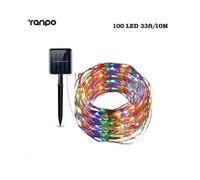 Ranpo 10M Solar-Powered String Of 100 Multi-Coloured LED Fairy Lights