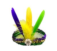 ranrann 1920's Flapper Pearl Headband Boho Feather Headband Roaring 20s Hair Accessories 3 Colors One Size