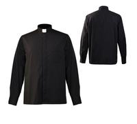 ranrann Adult Blessed Priest Clergy Costumes Long Sleeve Black T-Shirt Top for Preacher Cosplay Long Sleeve L