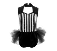 ranrann Gymnastics Leotard for Girls Sparkly Sleeveless Striped Unitard Circus Ballet Dance Jumpsuit