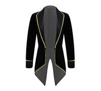 ranrann Kids Boys/Girls Circus Ringmaster Tuxedo Halloween Showman Pretend Tailcoat Jacket Fancy Dress Up Black 11-12 Years