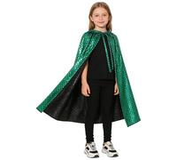 ranrann Mermaid Scale Pattern Cloak Shimmer Party Cloak Fantasy Costume Shiny Robe Cape For Cosplay Party Green 80cm One Size