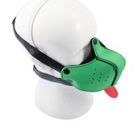 ranrann Neoprene Puppy Play Hood Dog Muzzle Mask - Adjustable Pup Hood Face Muzzle For Halloween Costume Green One Size