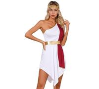 ranrann Womens Venus Gr ostume White Short Toga Ancient Roman Senator Caesar Outfits