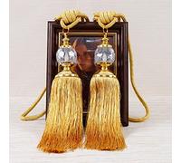 RANRAO 1 Pair Tassel Curtain TieBacks, Curtain Clips Tiebacks, Luxury Tassel Beaded Tie Clips Holdbacks Rope for CRYSTAL Balll Decor Holdbacks Rope Tie