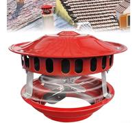 RANRAO 100W Chimney Cowl Cap, Chimney Flue Fan Smoke Extractor for Fireplace Wood Stove Oven Boiler, Metal Quiet Exhaust 12-21 cm for Home Heating Appliances