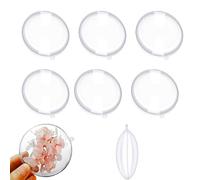 RANRAO 10Pcs Plastic Blank Baubles Christmas Baubles Clear Flat Ball, Round Flat Clear Christmas Tree Decorations Baubles for Home Wedding Candy Box Decor 7cm