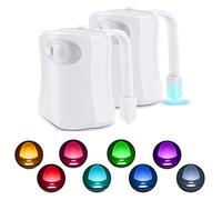 RANRAO 16-color Toilet Bowl LED Night Light, Motion Sensor Activated LED Light, Toilet Sensing Light Suspended Human Intelligent Sensing Night Light