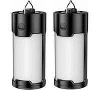 RANRAO 2PCS Portable LED Camping Lights, Super Bright Camping Lanterns Battery Powered, IPX45 Waterproof 800 Lumens Camping Lamps for Indoors Outdoors Hurricane Home Storm Power Outages