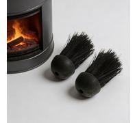 RANRAO 2Pcs x Replacement Round for COMPANION Set Hearth fireplace Brush Head Refills, Coconut Palm Bristles, Approx. 5.2 cm Wide, 7.5 cm Bristles, Fits for 3/8'' Thread Hole