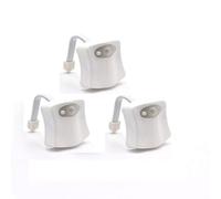 RANRAO 3PCS 16-color Toilet Bowl LED Night Light, Motion Sensor Activated LED Light, Toilet Sensing Light Suspended Human Intelligent Sensing Night Light
