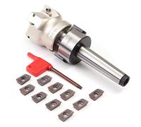 RANRAO 4 Flutes MT2-FMB22 400R Face End Mill Cutter 50mm+10pcs APMT1604 Carbide Inserts