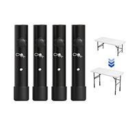RANRAO 4Pcs Adjustable Table Leg Extenders, 44cm Heavy Duty Steel Folding Table Leg Risers with Fixing Bolts, Table Leg Height Extenders for Folding Table Bent/Straight Legs Adjustable Folding Table