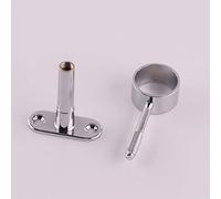 RANRAO 4Pcs Round Chrome Centre Support Bracket, 25mm Wardrobe Rail Supports Rod Round Shaped Flange Socket for Ceiling Wardrobe Bracket