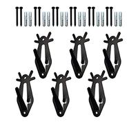 RANRAO 6Pcs Deer Skull Hooks, Skull Hanger Antler Skull Style Wall Mount Bracket Skull Hanging Easy Installation for Living Room, Bedroom
