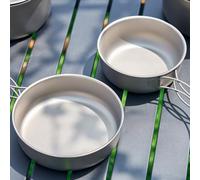 RANRAO 700/1200ml Titanium Frying Pan Plate Dish with Folding Handle, Outdoor Camping Pure Ti Frying Pan Saucepan Cooking Kit, Ultralight Cooking Frying Pan Griddle(1200ml)