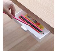 RANRAO ABS Under Desk Drawer Organizer, Self-adhesive Hanging Drawer,Storage Box Pop-up for Office Pen Holder