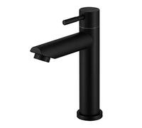 RANRAO Bathroom Single Lever Basin Sink Mixer Tap with Slotted Spring Waste Black