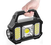 RANRAO LED Flashlight Portable, Work Light Solar Rechargeable Torch USB, Multifunctional Portable Solar Strong Light Torch
