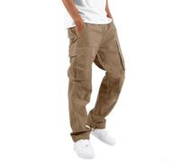 RANRAO Men's Relaxed Cargo Sweatpants with Pockets Drawstring | for Relaxed hip thigh fit, two cargo pockets, closure, adjustable drawstring waist, solid color design