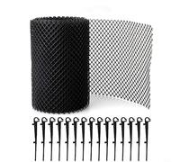 RANRAO Mesh Gutter Guard, Leaf for PROTECTION Mat, Plastic Gutter Guard Mesh, Leaf Mesh Roll Gutter for PROTECTION Mesh with 15 Fixing Clips -Prevent Drain & Guttering Blockages