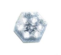 RANRAO Solar for Crystal Brick Light Outdoor Glass Stone Light, 4 LED Ice for Cube Solar Garden Lamp, Hexagonal Ice Brick Garden Imitation Glass Floor Tile Lamp(Cold White)