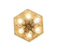 RANRAO Solar for Crystal Brick Light Outdoor Glass Stone Light, 4 LED Ice for Cube Solar Garden Lamp, Hexagonal Ice Brick Garden Imitation Glass Floor Tile Lamp(Warm White)