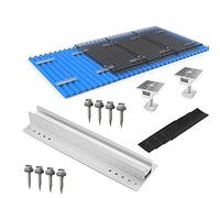 RANRAO Solar Panel PV Mounting Kit, Aluminium, High Efficiency, Silver, For Roof, Balcony, Plant, Suitable For 1-8 Solar Panels, 300MM Rail Length, 30MM Solar Panel Height