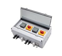 RANRAO Solar PV Combiner Box 2 in 2 Out PV Connection Box 1000V with 3P 1000V DC for SPD, 1000V 16A DC Fuse and 32A Isolator Switch, Solar PV Connection Box IP65 for Solar Panel System Kit