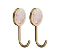 RANRAO Solid Brass Decorative Wall Hook, Coat Hooks Wall Mounted, Heavy Duty Hole Shining Gold Fancy Hook for Bathroom Kitchen Door Closet Cabinet(Pink)
