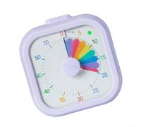 RANRAO Visual Timer 60 Minute Countdown Rainbow Square Silent Desktop Clock for Kids Classroom Study Kitchen Task Management Tool(Purple)