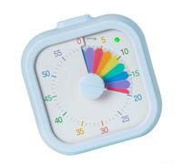 RANRAO Visual Timer 60 Minute Countdown Rainbow Square Silent Desktop Clock for Kids Classroom Study Kitchen Task Management Tool(Blue)