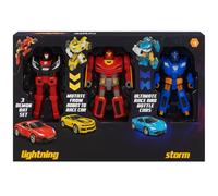 RANRHA 3-in-1 Transforming Robot Car Toys Set - Lightning, Thunder & Storm Morph Mutants | 2-in-1 Robots to Race Cars Action Figures for Kids (Boys & Girls, Ages 6+)