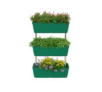 RANRHA 3-Tier Vertical Planter - Space-Saving Stackable Garden Bed for Indoor & Outdoor Use, Self-Watering Green Planters with Sturdy Metal Rods (80.5 cm Height, 50.5 cm Width)