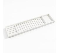 RANRHA Bamboo Bath Tray Caddy - Bathtub Organizer with Wine Holder, Book/Tablet Stand, Soap & Candle Slots - Waterproof & Durable Bamboo Tub Caddy for Spa, Relaxation, and Gifts (White)