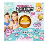RANRHA DIY 3D Sticker Maker Kit for Kids - Create 30 Shaker Stickers with Emoji Press, Glitter & Beads - Fun Craft Activity Set for Girls & Boys Ages 6+