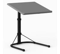 RANRHA Height Adjustable Laptop Table - Foldable Bedside Desk with Tilting Top & C-Shaped Base - Portable Table for Sofa, Bed, Home Office - Grey/Black - W43xD43xH61-73cm (Approx)