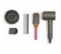 RANRHA Kids Supersonic Styling Set - Toy Hair Dryer with Realistic Lights & Sounds, Diffuser, Nozzle, Barrel Brush & Detangling Comb - Safe Pretend Play Hair Styling Kit for Children Ages 3+